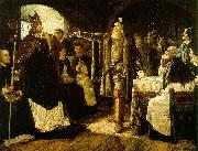 carl gustaf hellqvist Gustaf Vasa anklagar biskop Peder Sunnanvader infor domkapitlet i Vasteras Sweden oil painting artist